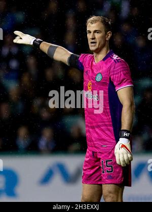 27 ottobre 2021; Easter Road, Edimburgo, Scozia; Scottish Premier League football, Hibernian versus Celtic; Joe Hart of Celtic Foto Stock