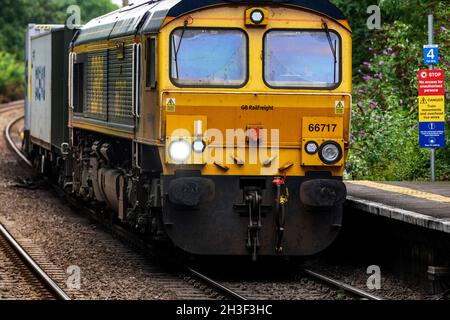 Locomotiva diesel GB Railnight classe 66 Foto Stock