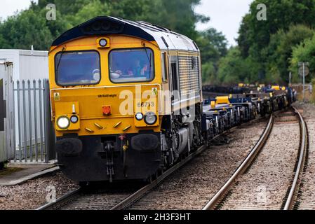 Locomotiva diesel GB Railnight classe 66 Foto Stock