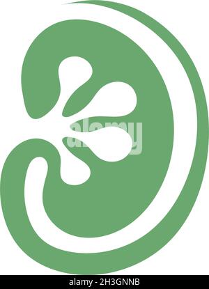 Logo urologico, icona del logo del rene healty template vettoriale Illustrazione Vettoriale