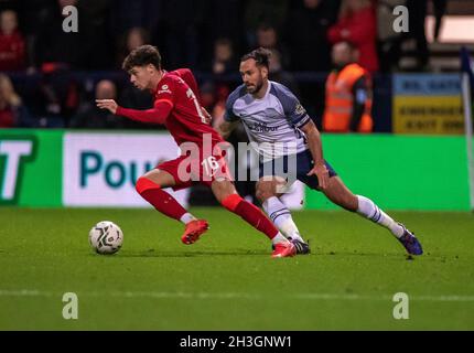 Deepdale Stadium, Preston, Lancashire, Regno Unito. 27 ottobre 2021. Carabao Cup, Preston North End contro Liverpool; Credit: Action Plus Sports/Alamy Live News Foto Stock