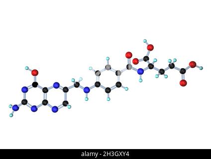 Molecola Vitamina B9 acido folico Foto Stock