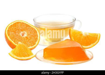 Gelatina d'arancia e tè Foto Stock