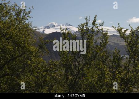 HvannadalshnÃºkur (2110 m) - la vetta più alta dell'Islanda. Skaftafell Foto Stock