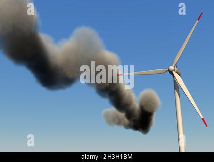 Prezzi in calo di turbine eoliche Foto Stock