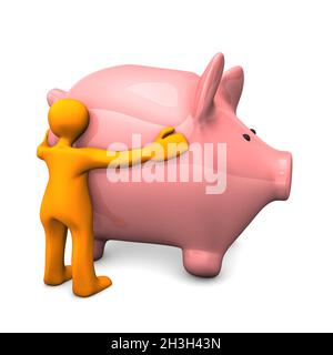 Manichino gradisce Piggy Bank Foto Stock
