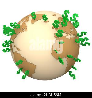 Dollari Globe Foto Stock