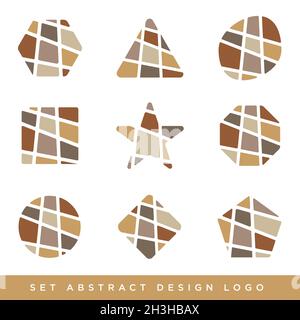 Imposta pietra astratta con forme diverse per il business o simbolo di design industriale. Illustrazione vettoriale EPS.8 EPS.10 Illustrazione Vettoriale