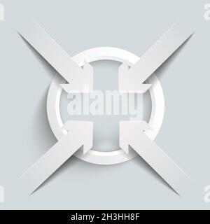 4 frecce di taglio carta punta centrale ad anello Foto Stock