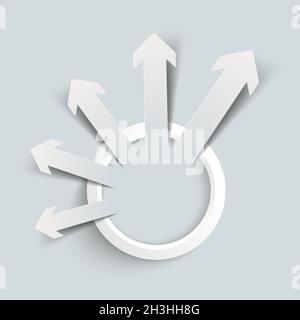 White Ring Paper Arrows Growth PiAd Foto Stock