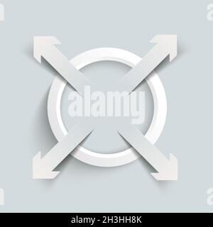 4 frecce di taglio carta centratura anello esterno PiAd Foto Stock