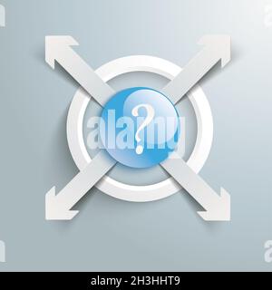 4 frecce di taglio della carta anello centrale PiAd Foto Stock