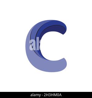Disegno colorato lettera C immagine vettoriale per il disegno dell'elemento. Illustrazione vettoriale EPS.8 EPS.10 Illustrazione Vettoriale