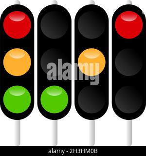 Semaforo, semaforo, icona semaforo, illustrazione - illustrazione vettoriale, grafica clip-art Illustrazione Vettoriale