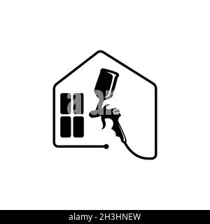 Pistola a spruzzo con profilo casa per il design degli elementi. Illustrazione vettoriale EPS.8 EPS.10 Illustrazione Vettoriale