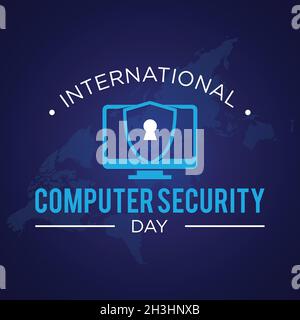 Emblema della lettera del giorno della sicurezza del computer in stile piatto. Illustrazione vettoriale EPS.8 EPS.10 Illustrazione Vettoriale