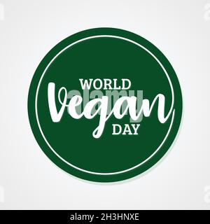 World Vegan Day sfondo vettoriale disegnato a mano. Giornata mondiale del Vegan per il modello di progettazione degli elementi. Illustrazione vettoriale EPS.8 EPS.10 Illustrazione Vettoriale