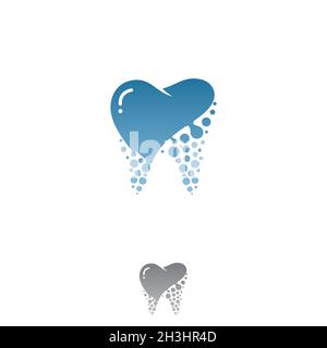 Tooth logo concept tecnologia dentale su sfondo bianco. Illustrazione vettoriale EPS.8 EPS.10 Illustrazione Vettoriale