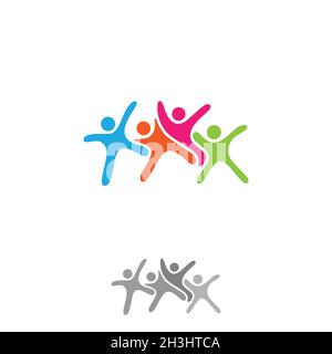 Colorato vettore astratto persone simbolo icona. Persone in forma astratta. Illustrazione vettoriale EPS.8 EPS.10 Illustrazione Vettoriale