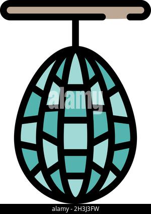 Icona rete cestino. Contorno rete cestino vettore icona colore piatto isolato Illustrazione Vettoriale