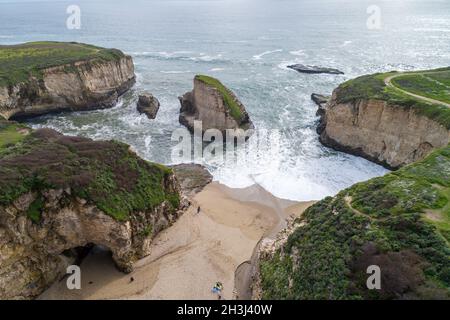 Pinna di squalo Cove. Una delle migliori spiagge in tutta la California. Foto Stock