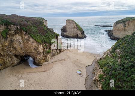 Pinna di squalo Cove. Una delle migliori spiagge in tutta la California. Foto Stock