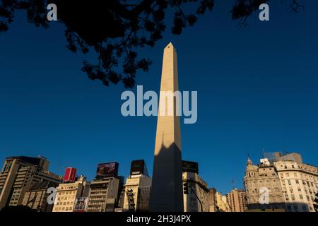 L'Obelisco nel centro di Buenos Aires, Argentina Foto Stock