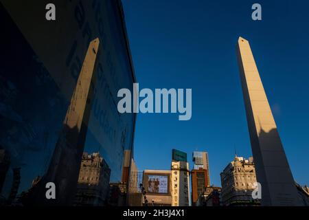 L'Obelisco nel centro di Buenos Aires, Argentina Foto Stock