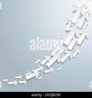 Grafico di crescita con frecce bianche Foto Stock