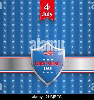 4 luglio protezione Shield Stelle strisce Foto Stock