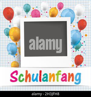 Banner Balloons foto Schulanfang Foto Stock