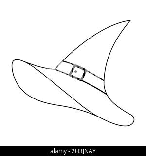 Halloween mago cappello, semplice fumetto mago cappello icona stock illustrazione Illustrazione Vettoriale