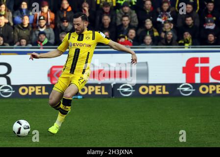 1 BL: 16-17 - Matchday 22 - SC Friburgo vs. Borussia Dortmund Foto Stock