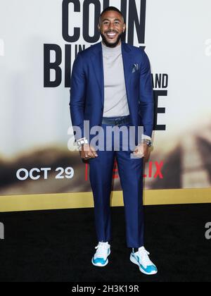 LOS ANGELES, CALIFORNIA, USA - 28 OTTOBRE: Blaise Ffrench arriva al Los Angeles Premiere di Netflix 'Colin in Black and White' tenuto presso l'Academy Museum of Motion Pictures il 28 ottobre 2021 a Los Angeles, California, Stati Uniti. (Foto di Xavier Collin/Image Press Agency) Foto Stock