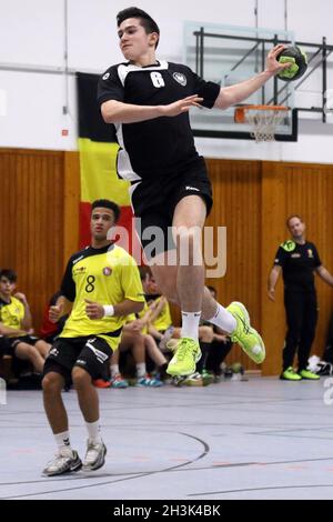 Handball LS Men U20: Germania vs. Belgio - 03.11.2017 a Steinbach Foto Stock