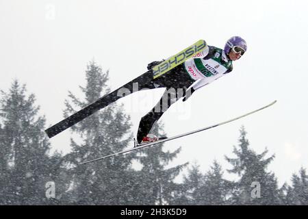 FIS World Cup Ski Jumping 17-18, Neustadt, qualifica Foto Stock