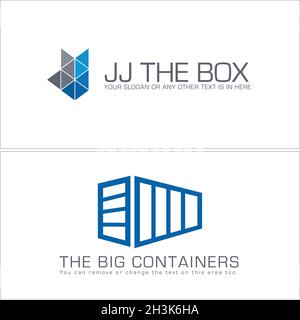 Business container industriale moderno logo design Illustrazione Vettoriale