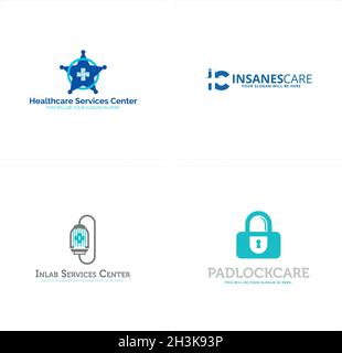 Design moderno del logo del centro medico Illustrazione Vettoriale
