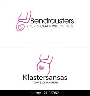 Modello con logo incinta Illustrazione Vettoriale