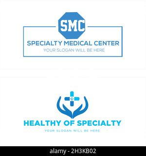 Moderno centro medico croce salute logo design Illustrazione Vettoriale
