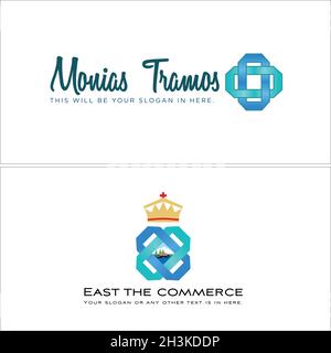 Moderna farmacia salute croce natura fiume logo design Illustrazione Vettoriale