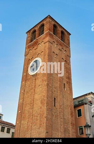 Torre dell'Orologio di S. Andrea, Chioggia, Venezia, Italia Foto Stock