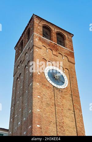 Torre dell'Orologio di S. Andrea, Chioggia, Venezia, Italia Foto Stock