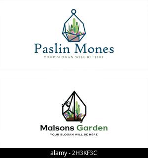 Design moderno del logo dell'orticoltura nel giardino Illustrazione Vettoriale