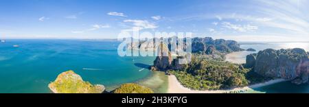 Vista aerea di Railay Beach nella provincia di Krabi, Thailandia Foto Stock