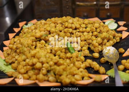 Chana Chat con Masala, India Foto Stock