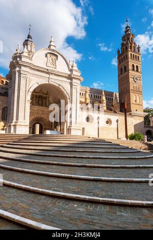 Cattedrale nella città storica di Tarazona, Aragona regione, Spagna. Foto Stock