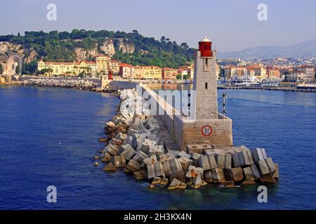 FRANCIA. ALPES MARITIMES (06). NIZZA. L'ENTRATA DEL PORTO Foto Stock