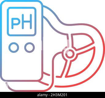 Icona vettore lineare gradiente misurazione pH alimentare Illustrazione Vettoriale