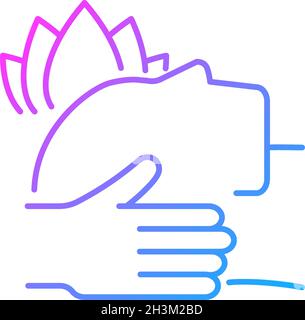 Massaggio per icona vettore lineare gradiente di trattamento PTSD Illustrazione Vettoriale